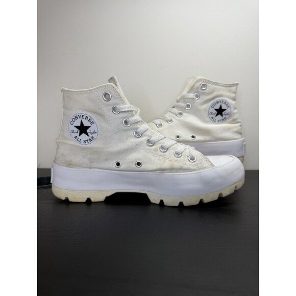 Converse Women's Chuck CTAS Lugged High White Platform Shoes Size 8.5 565902C - Picture 3 of 16